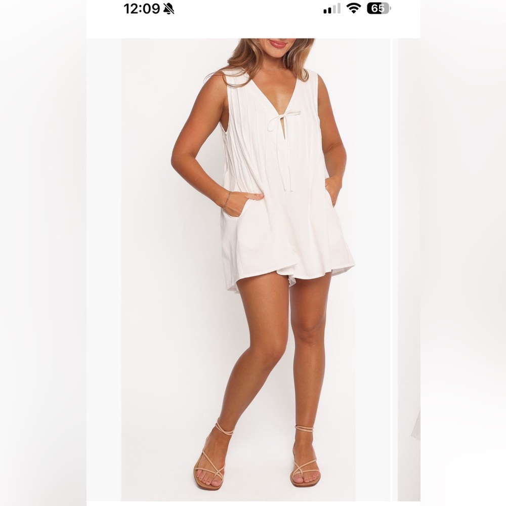 Petal & Pup Cream Sleeveless Romper